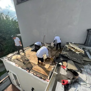 started working on removing old roof completely.